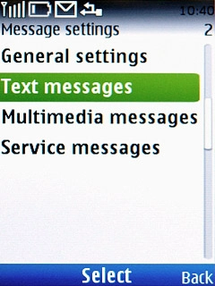 Scroll to Text messages and press the Navigation key.