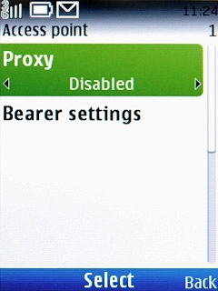 Scroll to Proxy and press the Navigation key.