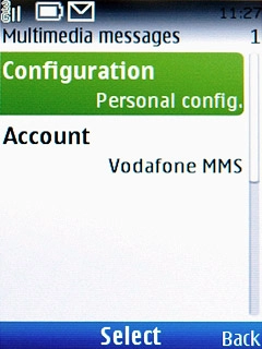 Scroll to Configuration and press the Navigation key.