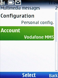 Scroll to Account and press the Navigation key.