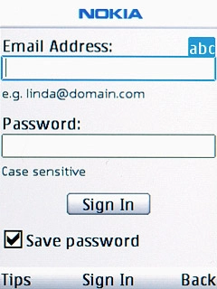 Scroll to Email Address and key in your email address (eg name@provider.com).