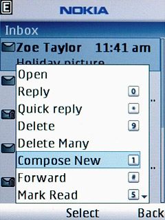 Scroll to Compose New and press the Navigation key.