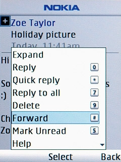 Scroll to Forward and press the Navigation key.