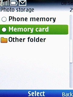 Highlight , Phone memory or Other folder and press the Navigation key.