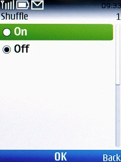 Highlight On or Off and press the Navigation key.