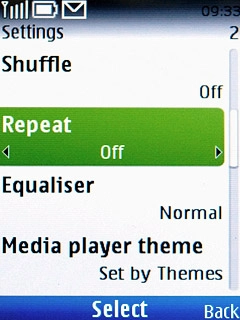 Scroll to Repeat and press the Navigation key.