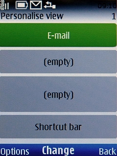 Highlight the shortcut you want to replace and press the Navigation key.