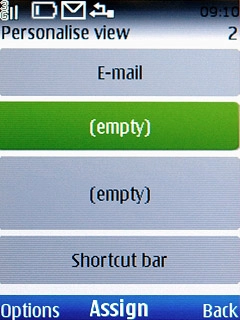 Highlight the shortcut you want to add and press the Navigation key.