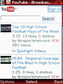 You can now use the application.Please note that YouTube isn't part of the original application package and therefore only a general description is given here.You have a number of options, such as:Search for video clipsSearch for video clips in a categoryIf you have a YouTube account and you log on, you can also:Upload video clipsShare video clipsRate video clips