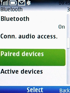 Scroll to Paired devices and press the Navigation key.