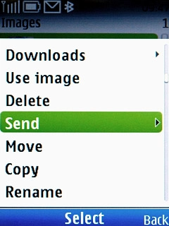 Scroll to Send and press the Navigation key.