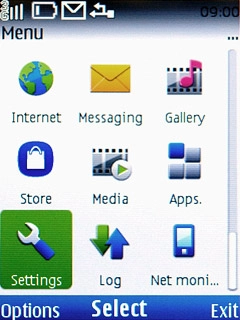 Scroll to Settings and press the Navigation key.Choose one of the following options:Select theme, go to 1a.Select background image, go to 1b.Select display shortcut, go 1c.