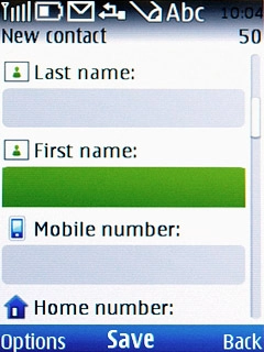 Key in the last name.Scroll to First name and key in the first name.