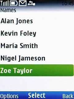 Highlight the required contact and press the Navigation key.