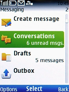 Scroll to Conversations and press the Navigation key.