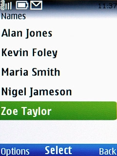 Highlight the required contact and press the Navigation key.