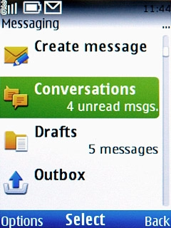 Scroll to Conversations and press the Navigation key.