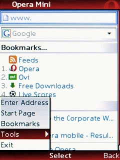 Scroll to Tools and press the Navigation key.