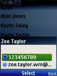 Highlight the required number and press the Navigation key.Write the required text.