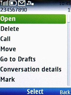 Scroll to Open and press the Navigation key.