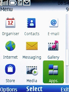 Scroll to Apps. and press the Navigation key.Go to the required folder.