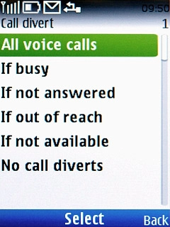 Highlight one of the following options:All voice calls