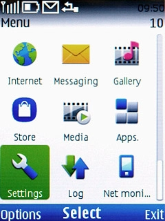 Scroll to Settings and press the Navigation key.
