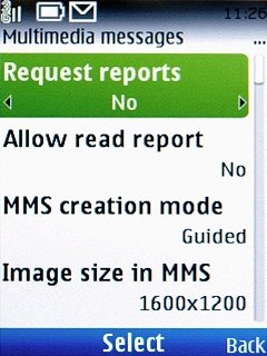 Scroll to Request reports and press the Navigation key.