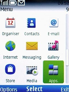 Scroll to Apps. and press the Navigation key.