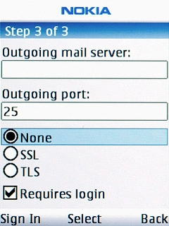 Scroll to None and press the Navigation key.