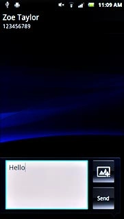 Press Send when you've written your text message.