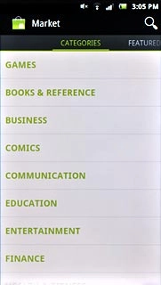 To search by application name:Press the search icon.