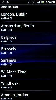 Press the required time zone.