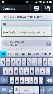 Key in the first letters of the required contact.Matching contacts are displayed.Press the required contact.