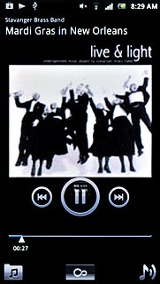 To fast forward or rewind the current audio file:Press and hold arrow right or arrow left.