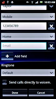 Press Email and key in the required email address.