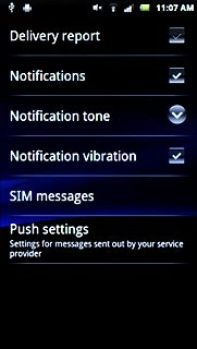 Press Delivery report to turn the function on or off.