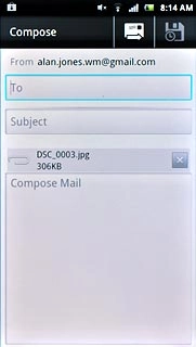 An email message containing the picture or video clip is created.Press To.