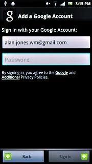 Press Password and key in the password for your Google account.
