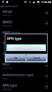 Key in default and press OK.