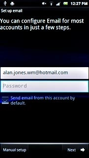 Press Password and key in the password for your email account at your email provider.