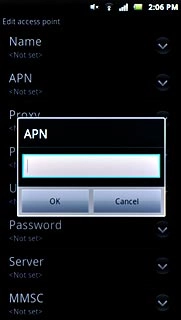 Key in live.vodafone.com and press OK.
