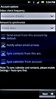 Press Sync calendar from account to turn the function on or off.