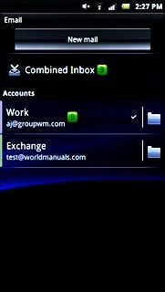 Press and hold the required email account until a pop-up menu is displayed.