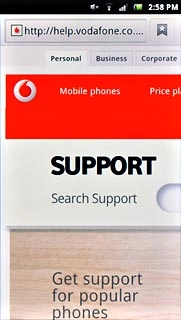 Press the address bar at the top of the display.