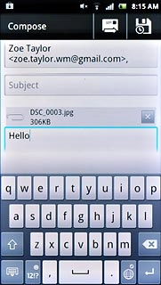 Write subject and text for your email message.Press the send icon.