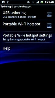 Press USB tethering to turn on the function.