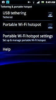 When the box next to the menu item is ticked (V), the function is turned on.An internet connection from your computer via your phone is automatically established.When the connection is established, you can access the internet from your computer.