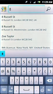 Key in the required destination.Results matching what you key in are displayed.Press the required destination.