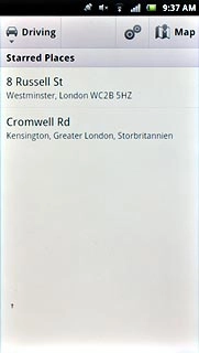 Your favourite locations are displayed.Press the required destination.